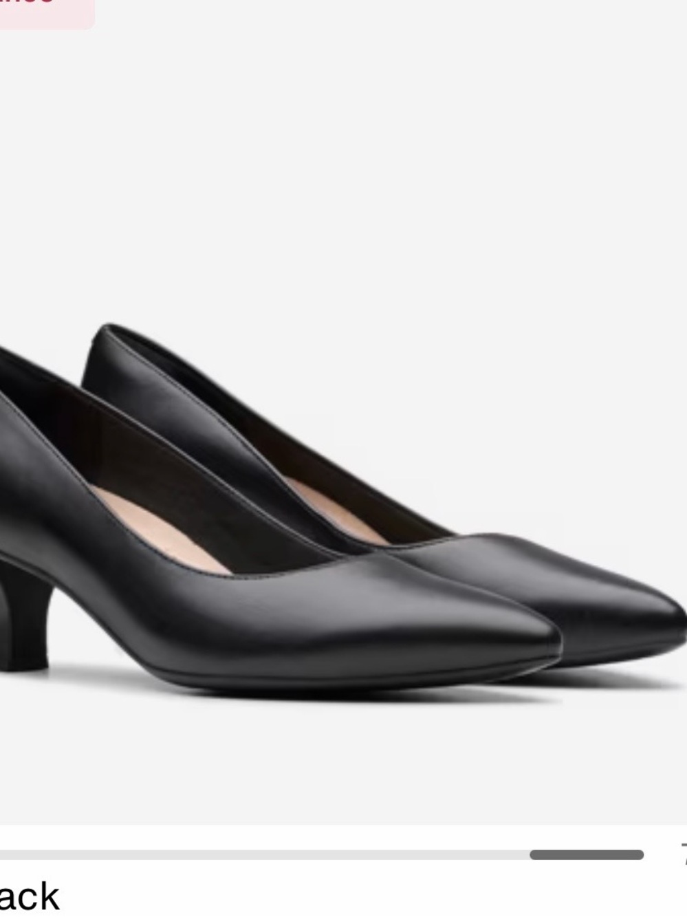 Clarks Crewso Wick Black Leather Mid-Heel Pointed Pumps 7.5 EUC